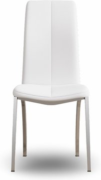 Marco white set of 2 faux leather dining chairs