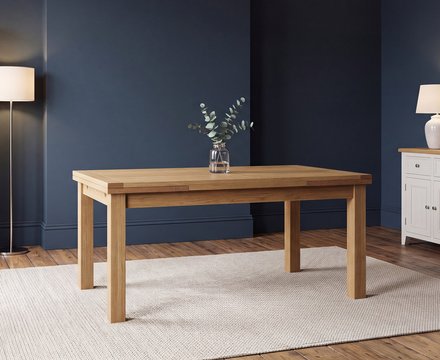 Extending buxton 180cm solid oak dining table