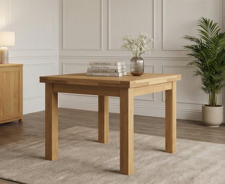 Extending buxton 90cm solid oak dining table
