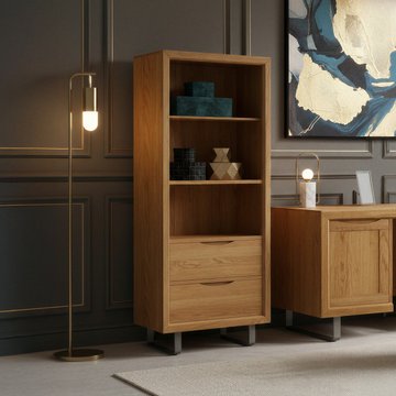 Parker solid oak tall bookcase