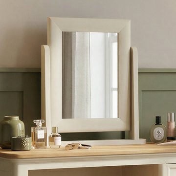 Cream painted dressing table mirror