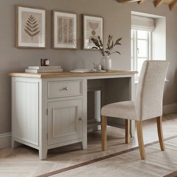 Weymouth oak and soft white painted computer desk
