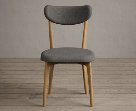 Nordic grey set of 2 solid wood dining chairs