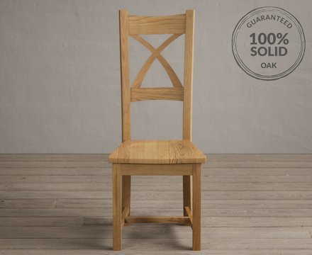 Natural oak set of 2 oak dining chairs