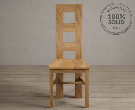 Natural oak set of 2 oak dining chairs