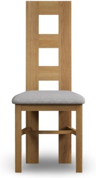 Natural light grey set of 2 fabric dining chairs