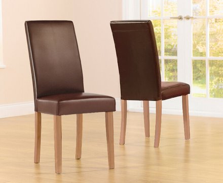 Olivia brown set of 2 dining chairs