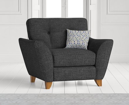 Florin charcoal grey fabric armchair