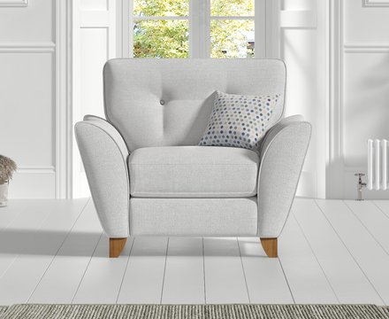Florin light grey fabric armchair