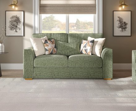 Jasper hunter green chenille fabric 2 seater sofa