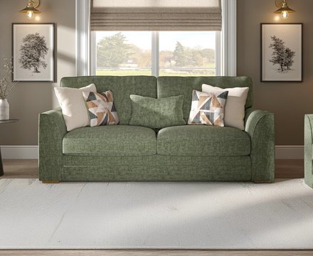 Jasper hunter green chenille fabric 3 seater sofa