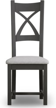 Painted light grey set of 2 painted dining chairs