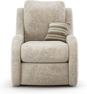 Palermo cream chenille fabric high back swivel armchair
