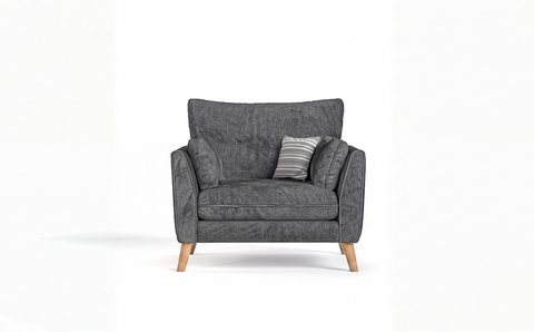 Palermo graphite chenille fabric armchair