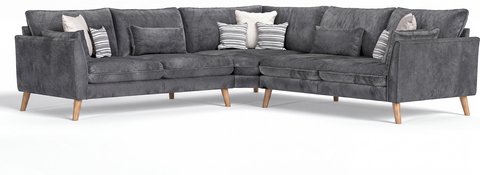 Palermo graphite chenille fabric corner sofa