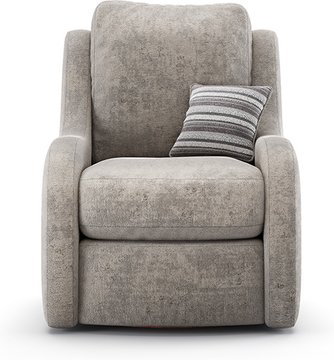 Palermo silver chenille fabric high back swivel armchair