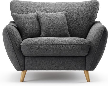 Palma charcoal chenille fabric armchair