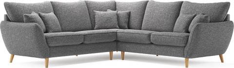 Palma charcoal chenille fabric corner sofa