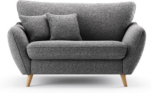 Palma charcoal chenille fabric love chair