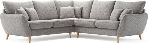 Palma silver chenille fabric corner sofa