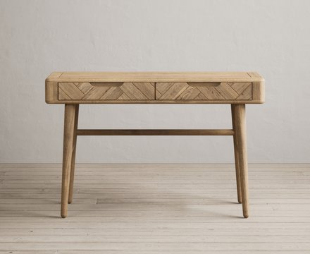 Solid oak dressing table & desk | herringbone detail