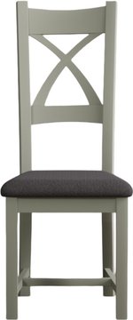 Painted charcoal grey set of 2 dining chairs