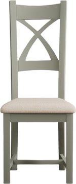 Painted linen set of 2 dining chairs