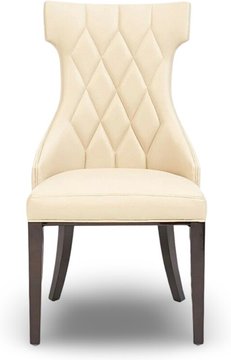 Sophia cream set of 2 faux leather dining chairs