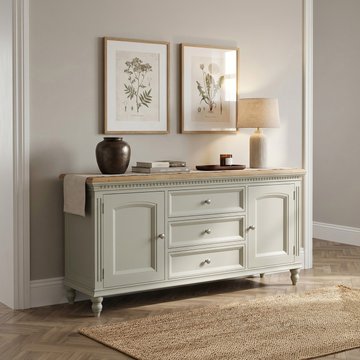 Francis oak and soft green painted extra large sideboard