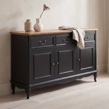 Chateau noir oak and black painted large sideboard