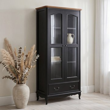 Chateau noir oak and black painted display cabinet