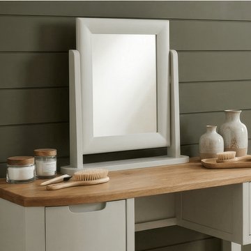 Signal white painted dressing table mirror