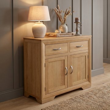 Tilt 100 solid oak small sideboard