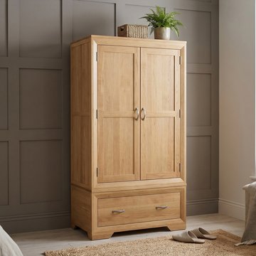 Tilt 100 solid oak double wardrobe