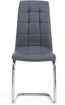Vigo grey set of 2 faux leather dining chairs
