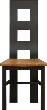 Painted rustic oak set of 2 painted dining chairs