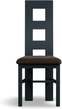 Painted brown set of 2 painted dining chairs