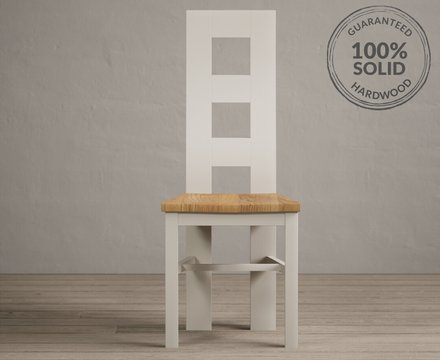 Painted oak set of 2 painted dining chairs
