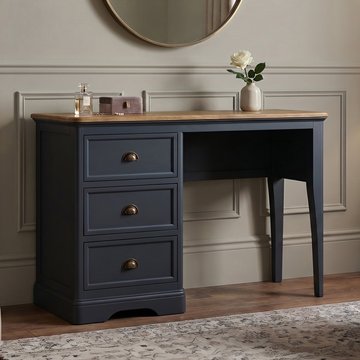 Bridstow oak and blue painted dressing table