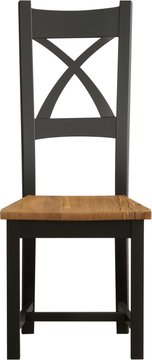 Painted rustic oak set of 2 painted dining chairs