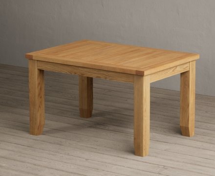 Extending yateley 130cm solid oak dining table