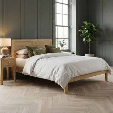 Solid oak double bed frame - 4ft 6
