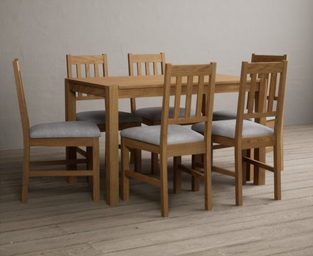York 120cm solid oak dining table with 6 oak york chairs
