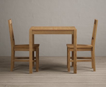 York 80cm solid oak dining table with 2 oak york chairs
