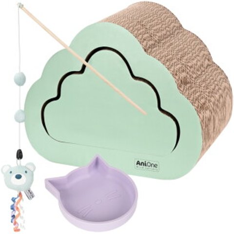 AniOne Pepe & Kitty Kit de démarrage Griffoir et accessoires S bleu