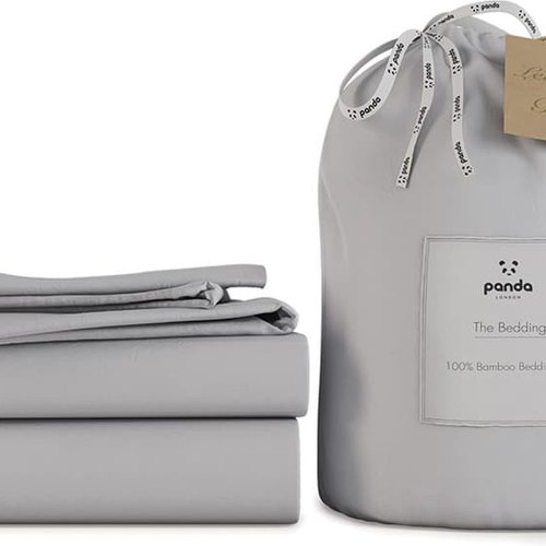 Panda Bamboo Bedding Set, Double, Quiet Grey
