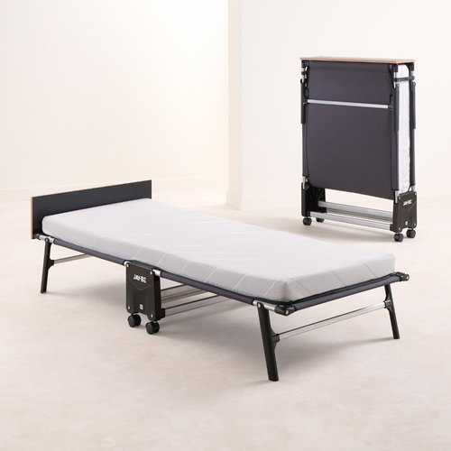 Jay-Be – Single - Rollaway Folding Bed with E-Fibre Mattress – White/Black – Metal/Fabric – 3ft