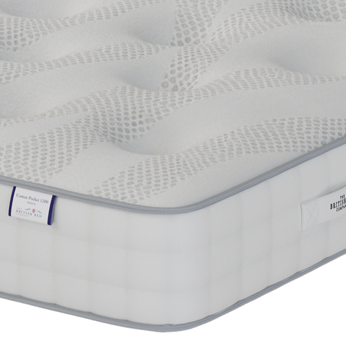 British Bed Company Cotton Pocket 1200 Chenille 4'9" x 5'3" Custom Size Mattress