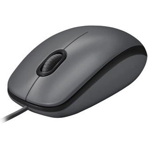 Mouse com fio USB Logitech M100 com Design Ambidestro e Facilidade Plug and Play, Cinza - 910-001601