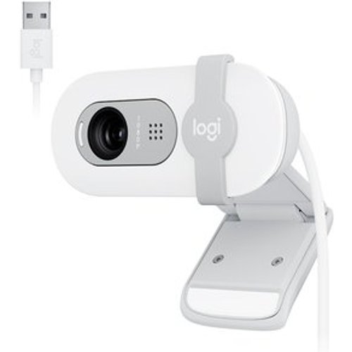 Webcam Logitech Brio 100 Full HD 30 FPS, Microfone, USB-A, Correção Automática, Branco - 960-001615